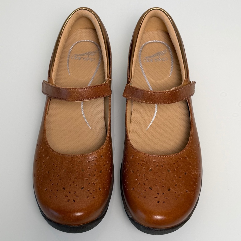 Dansko Stacy Women's Tan/Brown Leather Mary Jane Shoes Size 10.5/11 EU 41 - Picture 4 of 15